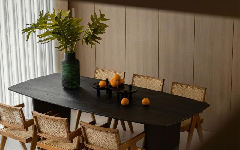 a table with chairs around it