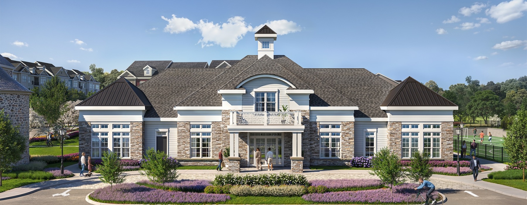 A building with people out front